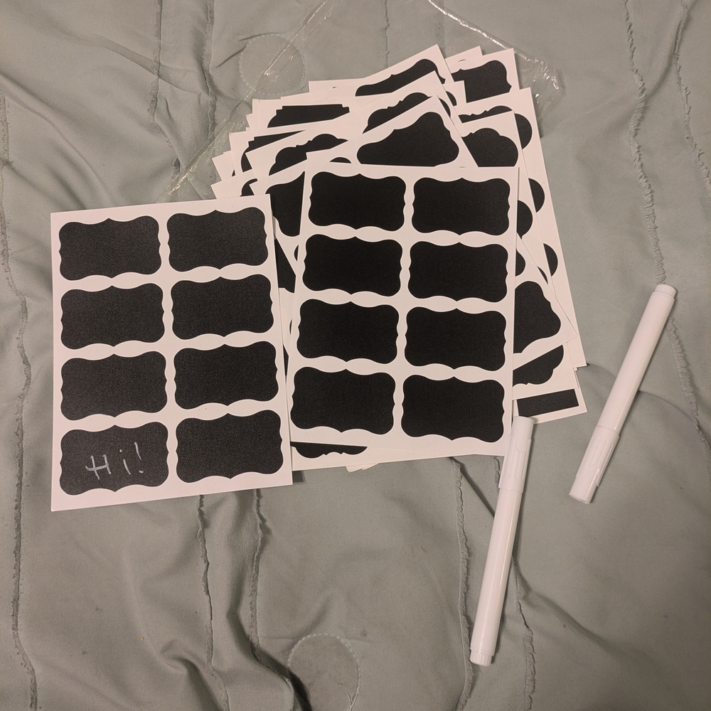 Black Chalkboard Labels with White Markers